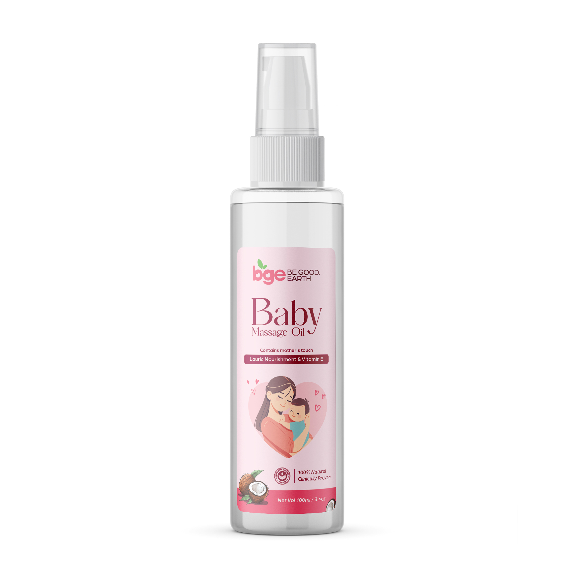 Be Good Earth coconut baby massage oil – Front side